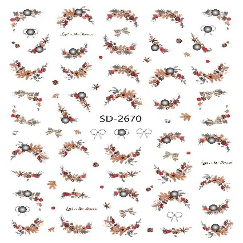 

Teacher Juzi s Picks: Crystal Diamond Pinecone Lace Nail Art Stickers - Christmas & Winter Decor