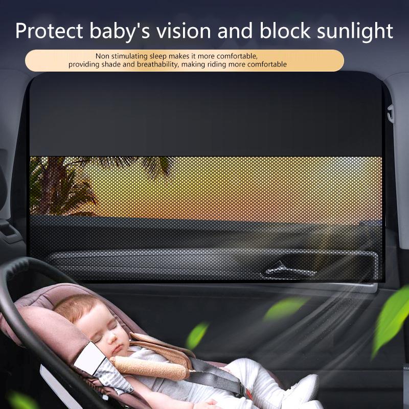 4Pcs Magnetic Car Priavcy Curtains Light Blocking Car Net Sun Visor Summer Protective Window Shade For Car Camping Napping Sleep