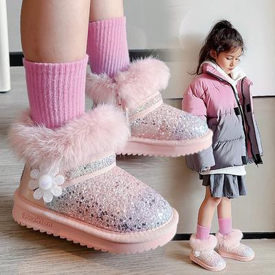 Kinder Schneestiefel 0-10 Jahre für Baby Rosa Mädchen Kinder Winterschuhe Warm Plüsch Plateau Stiefel