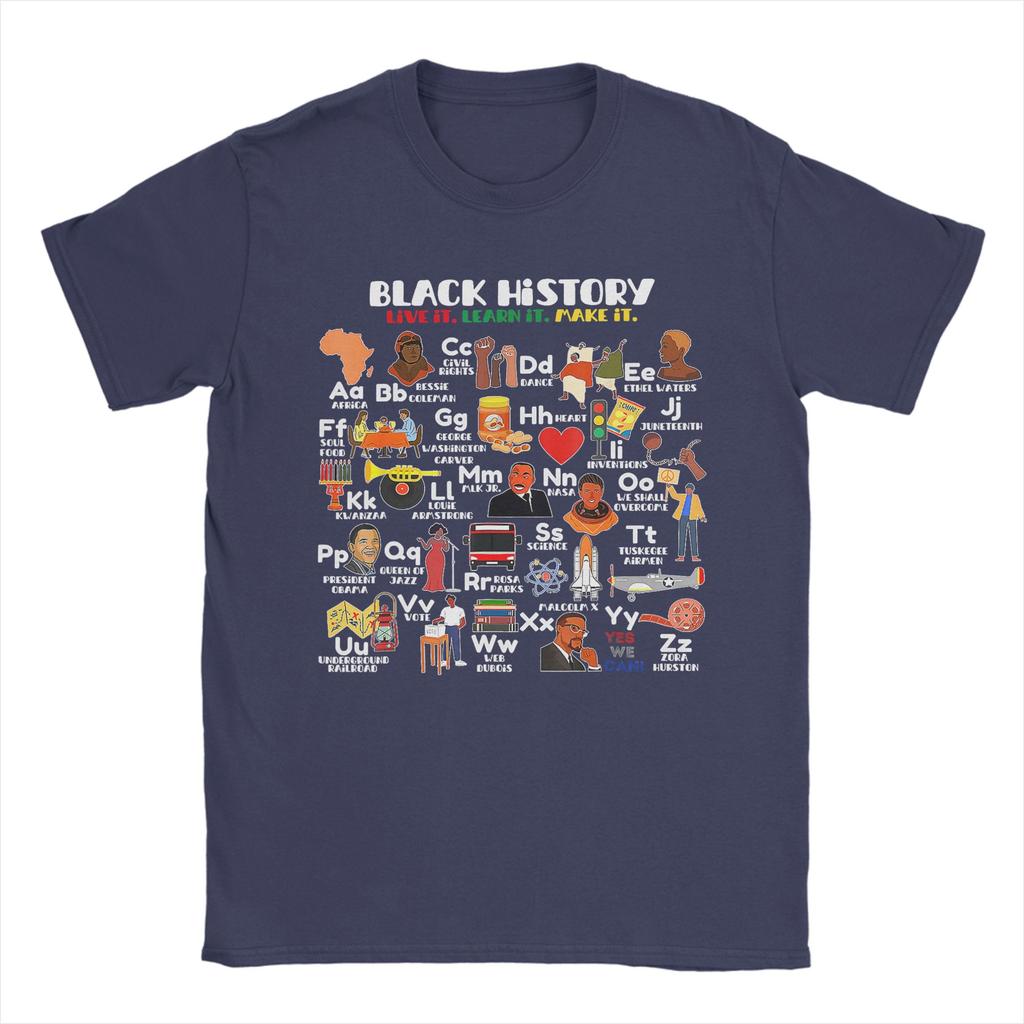 Streetwear T Shirt Summer ABCs Of Black History Month Hip Hop TShirts  Cotton Tee Shirt for Unisex Y2K Fun Short Sleeve Clothing