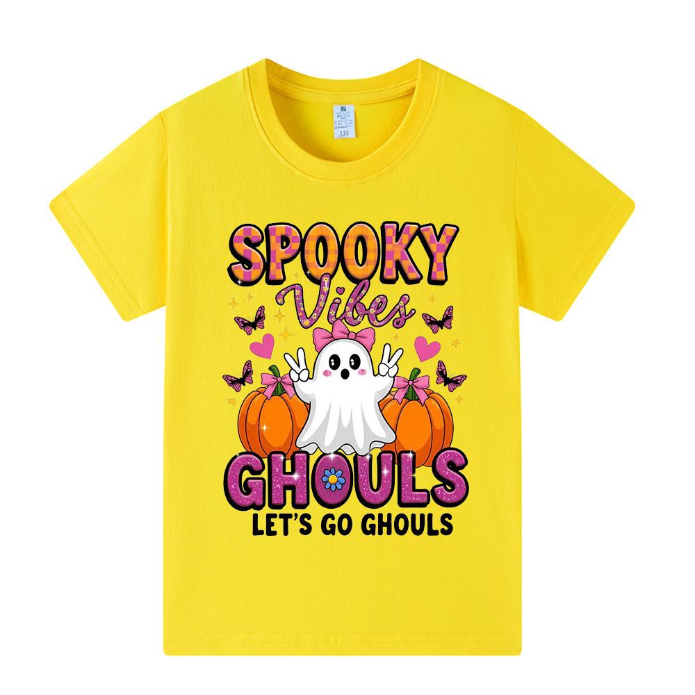 Kid Boys Girls Halloween Pumpkin Ghost Lovely T-shirt