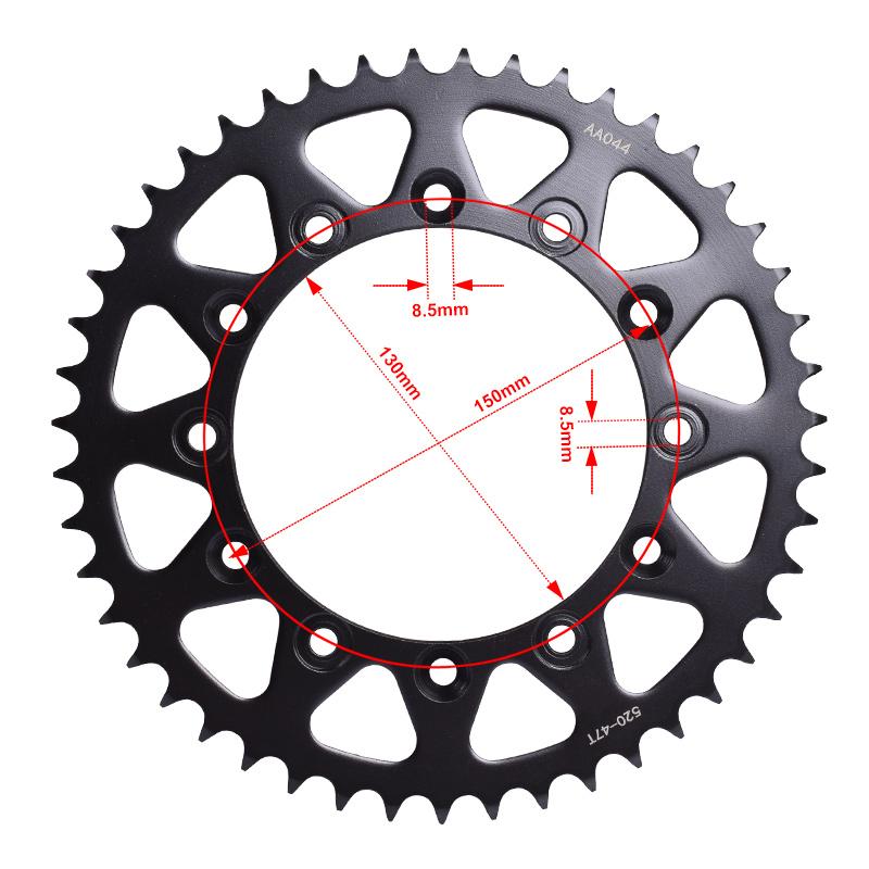 520 41T 42T 43T 47T Rear Sprocket for Honda XLR200 CB250 CBR250 NSR250 NX250 VT250 VTR250 XL250 XL-X350 XL400 XL500 XL600 XR200