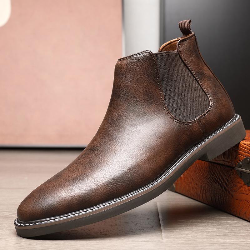

2024 New Men s Autumn Breathable Business Casual Leather Shoes Fashion Versatile Sports Leather Shoes Large Size Men s Shoes 47 коричневий