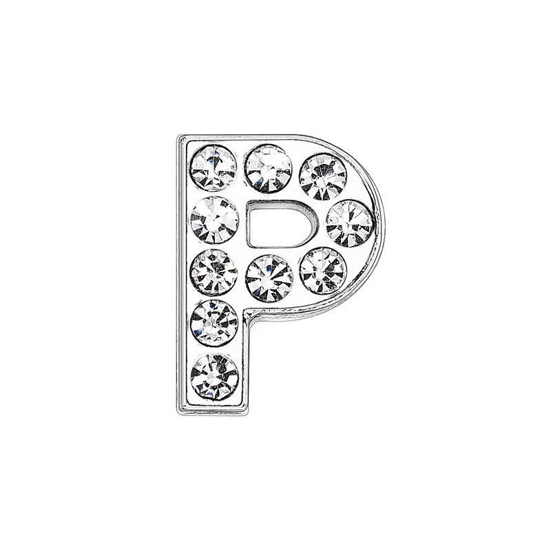 High Quality Bling Rhinestone Slide Letter Charms Stainless Steel with 10mm Hole for Pet Collars for Dogs A-Z 26 Letters