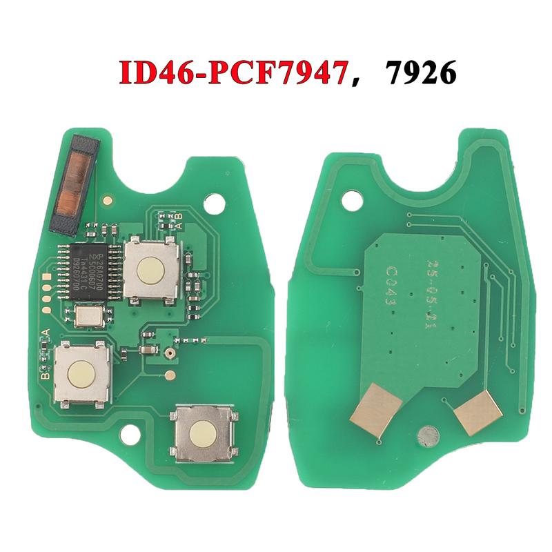 10pcs Remote Car Key Circuit Board For Renault Duster Modus Clio Twingo DACIA Logan Sandero 433Mhz ID46/4A pcf7952E PCF7947/7946