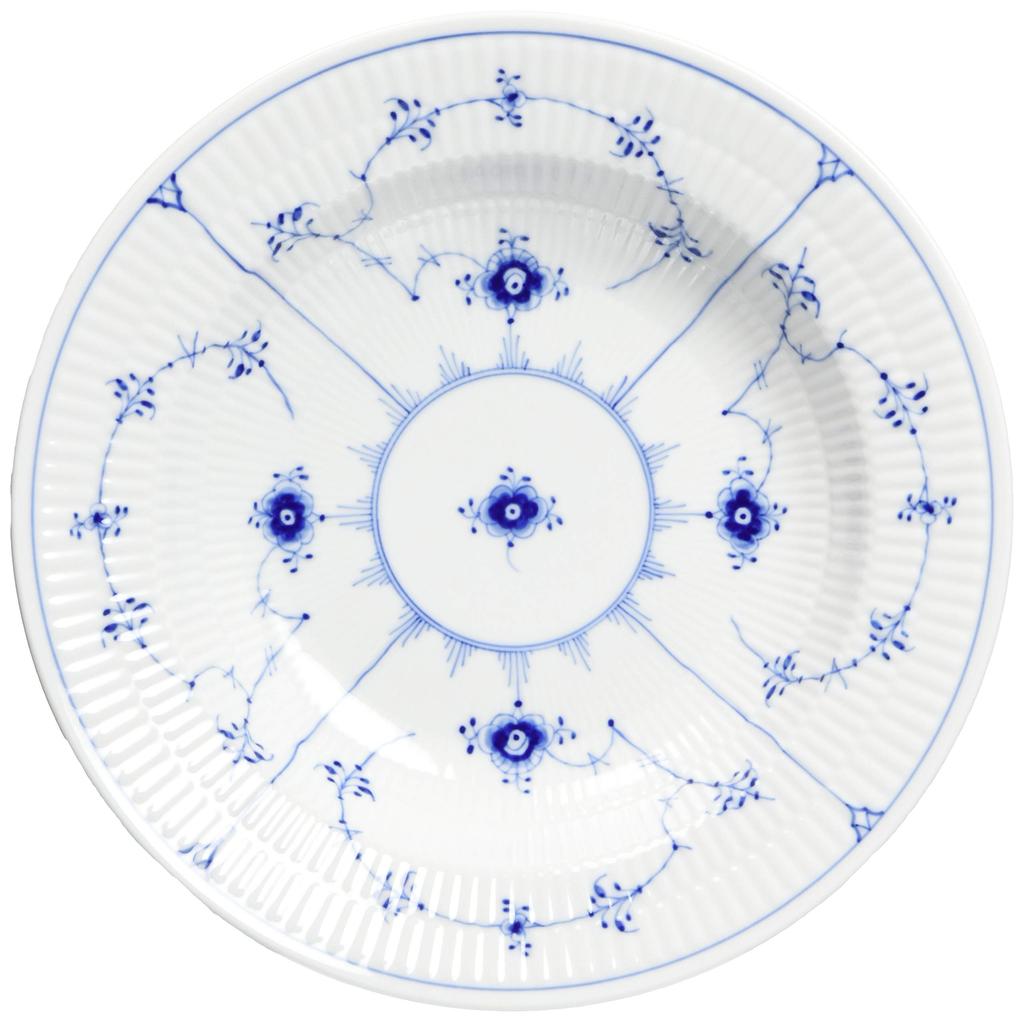 Importiert Royal Copenhagen Blau Gerippter Teller tief 21cm 1017195 [Reguläres Produkt]