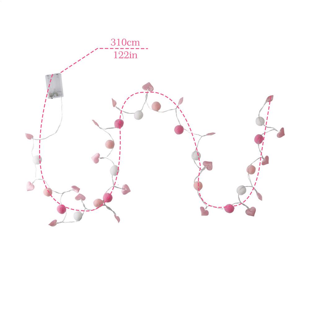 

Heart String Lights Decorative Room Decor LED Heart Shaped Fairy Lights For Home Bedroom Wedding Party Indoor Outdoor Patio Yard рожевий