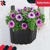 Wall Hanging Flower Pot for Balcony Rustic Anthracite 20 cm 2 PCS