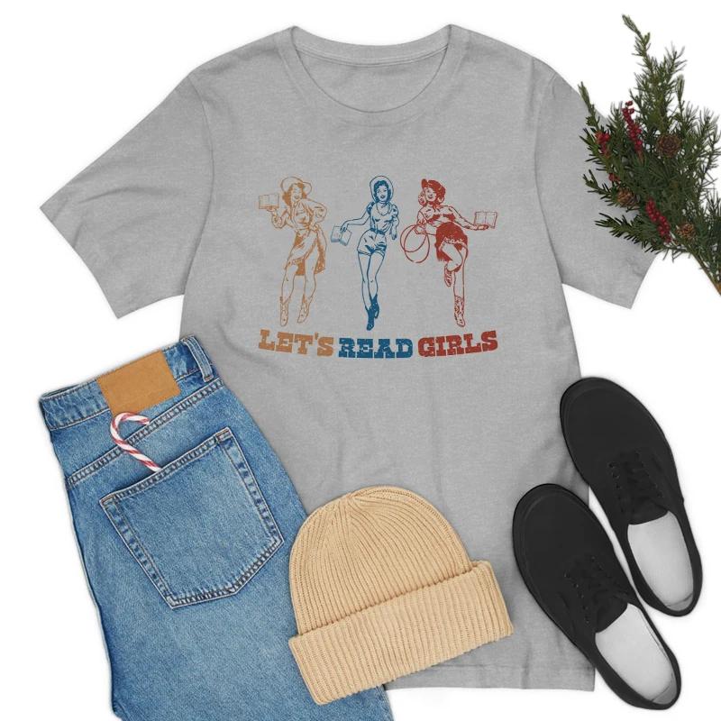 Vintage Western Book Lover Graphic Tees Women Cute Funny Bookish T Shirt Cowgirl Hippie Retro Country Bookworm TShirts Gifts