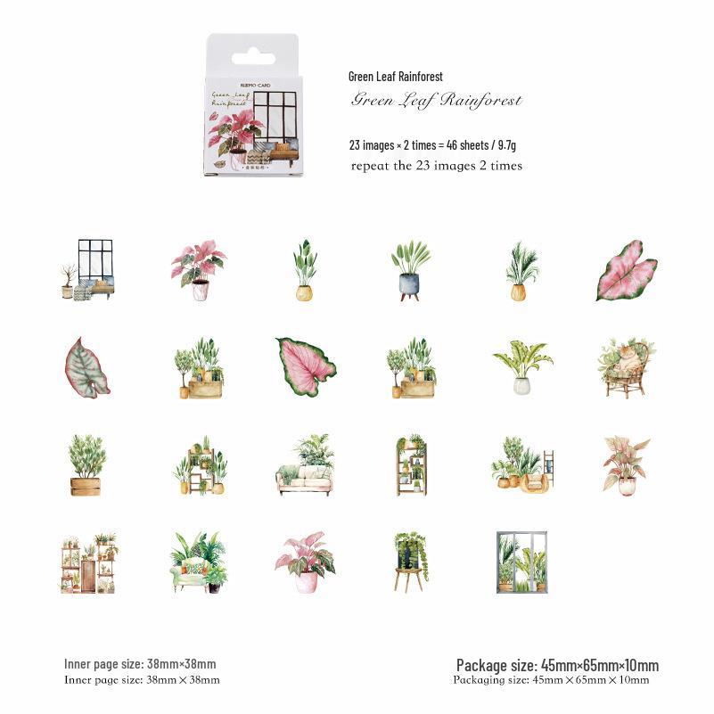 Momo Ink Cartridge Sticker Pack - Girls  Flower Affairs Series: Fresh Retro Plant & Flower Journal DIY Decorative Stickers