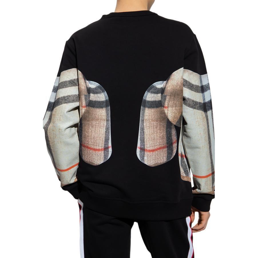 Burberry Sweatshirts Men's Black Crew Neck Moderate Regular 8049567