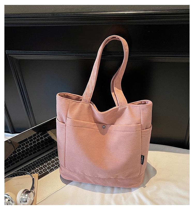Versatile Canvas Tote - Large Capacity Shoulder Bag for Students
