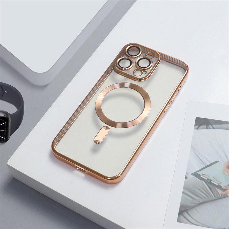 Electroplated Magnetic Case with Built-in Lens Film for iPhone 17 Pro Max