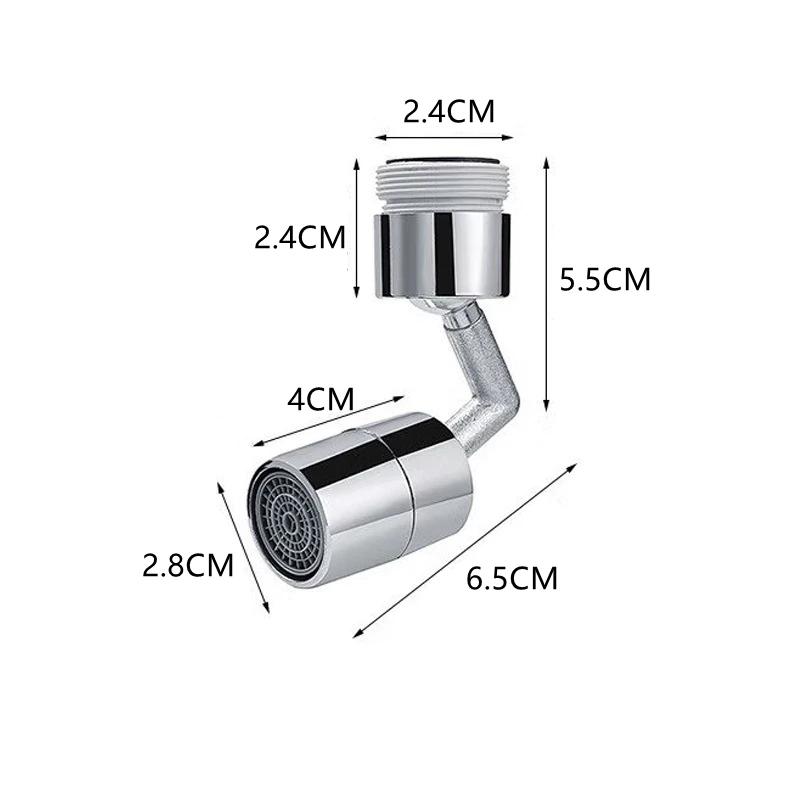 Universal 720 Degree Swivel Tap Aerator Splash-proof Water Saving Plastic Faucet Spray Head with Extender Adapter for Wash Basin
