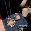 Haute Couture Jewelry, Filigree Point Diamond Butterfly Gemstone Earrings, Rich And Charming, Lace Petal Zircon Necklace Set.