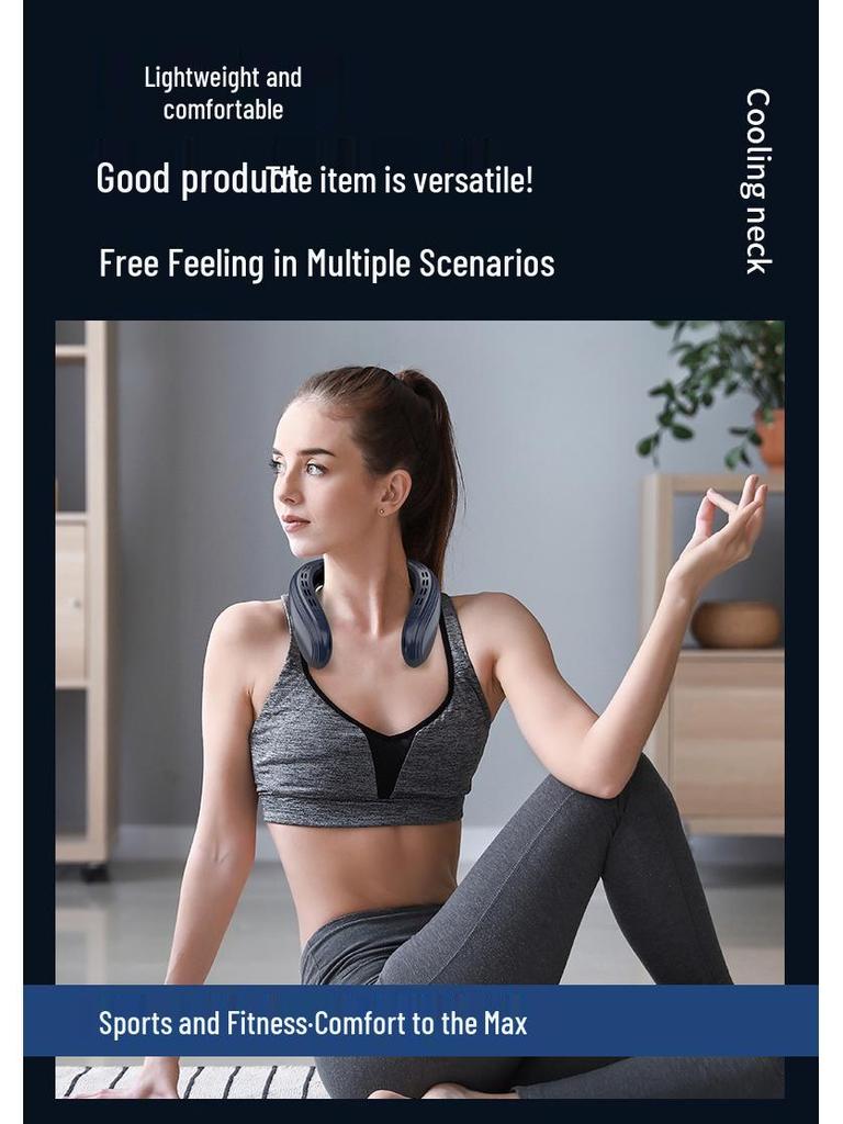 Portable USB Bladeless Neck Fan with Digital Display for Japan and South Korea