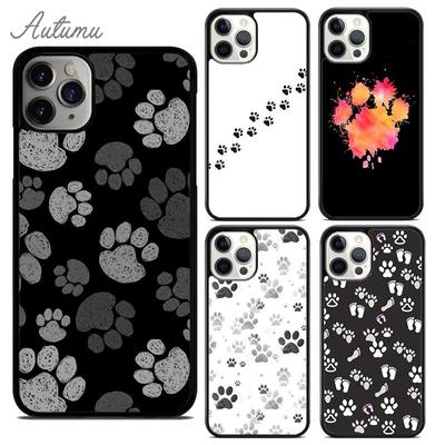 Dog Foot Print Paw Colorful Pattern Phone Case for iPhone 11 12 13 14 Pro Max Mini XR XS SE 2020 6 7 8 Plus Galaxy S21 S22 Cover
