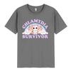 Chlamydien Überlebender T-Shirt Lustiges Katzen-Meme 100% Baumwolle T-Shirt Unisex Wounisex Locker Lässig Rundhals Unisex Einfache T-Shirts Übergroßes Oberteil