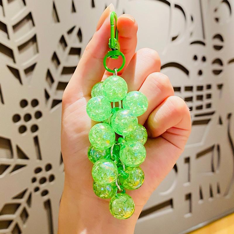 

Grape Crystal Elegant Bead Keychain For Girls And Boys Car Accessory Key зелений