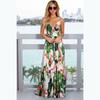 GMXIA Frühlings-/Sommerkleid im Boho-Stil mit Blumenmuster, sexy Neckholder, langes Kleid in Übergröße für Damen