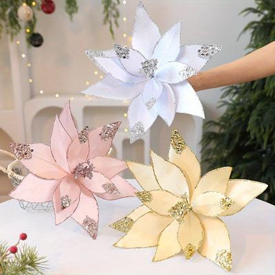 1Pc Artificial Flower Christmas Scene Layout Christmas Tree Cutting Decoration