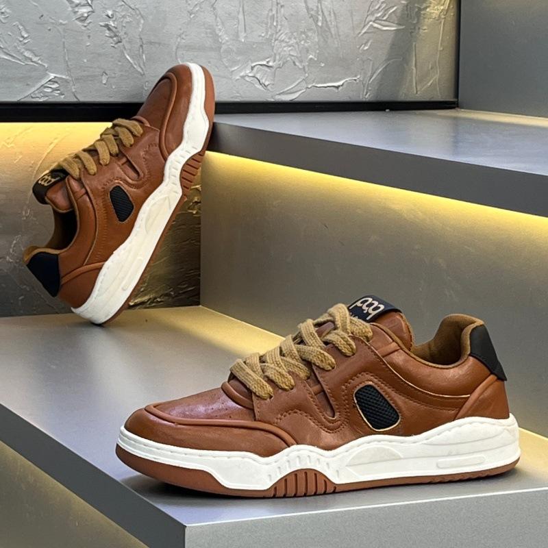 New high-end low-top board shoes in autumn and winter, comfortable casual shoes with leather surface xpq