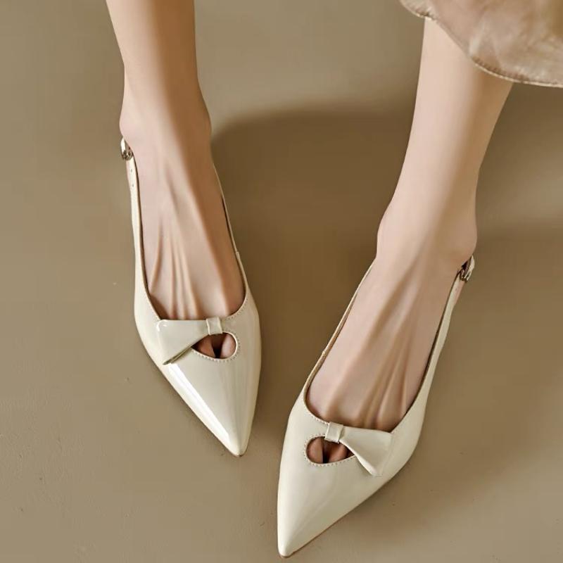 

Мода 2025 Мода Туфли-лодочки с острым носком Сандалии Элегантные женские с ремешком на пятке Пряжка Низкий тонкий каблук Женские Свадебные туфли-мюли для вечеринки 35 бежевый