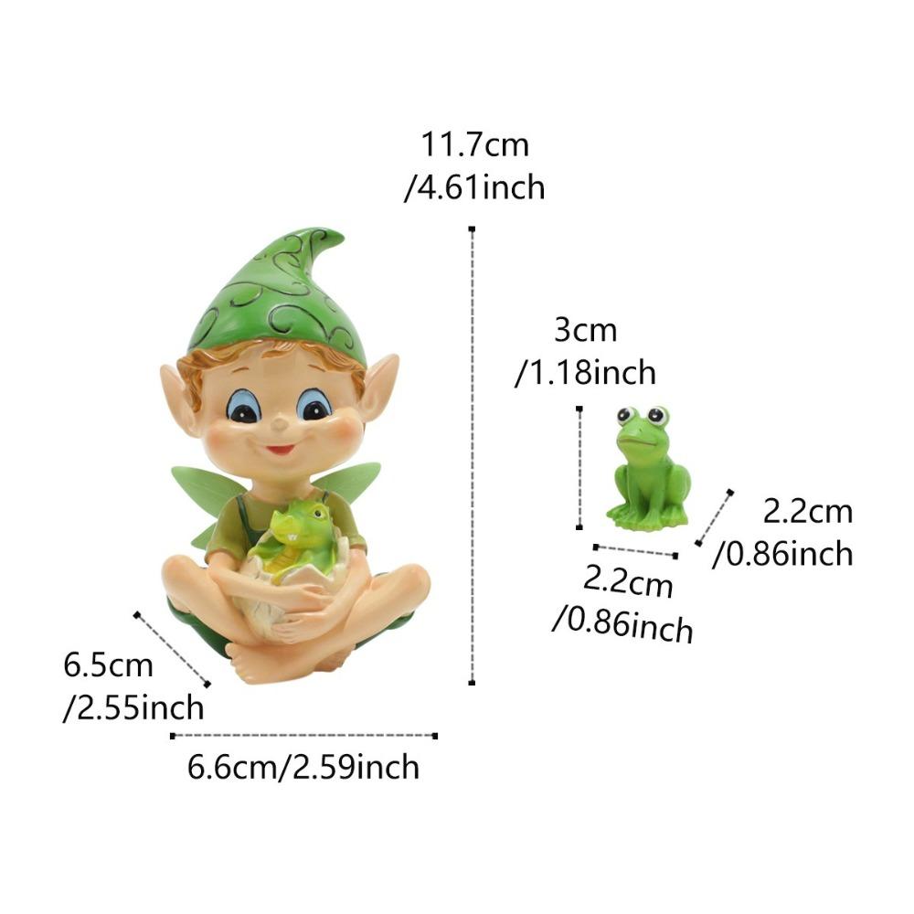 Resin Crafts Garden Elf Decor Funny Frog Figurine Creative Elf Frog Statue  Bonsai Decoration
