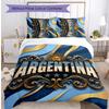 Set Biancheria da Letto Stampata Calcio Argentina 3 Pezzi Copriletto Traspirante Accogliente come Regalo per Inaugurazione Casa o Festa