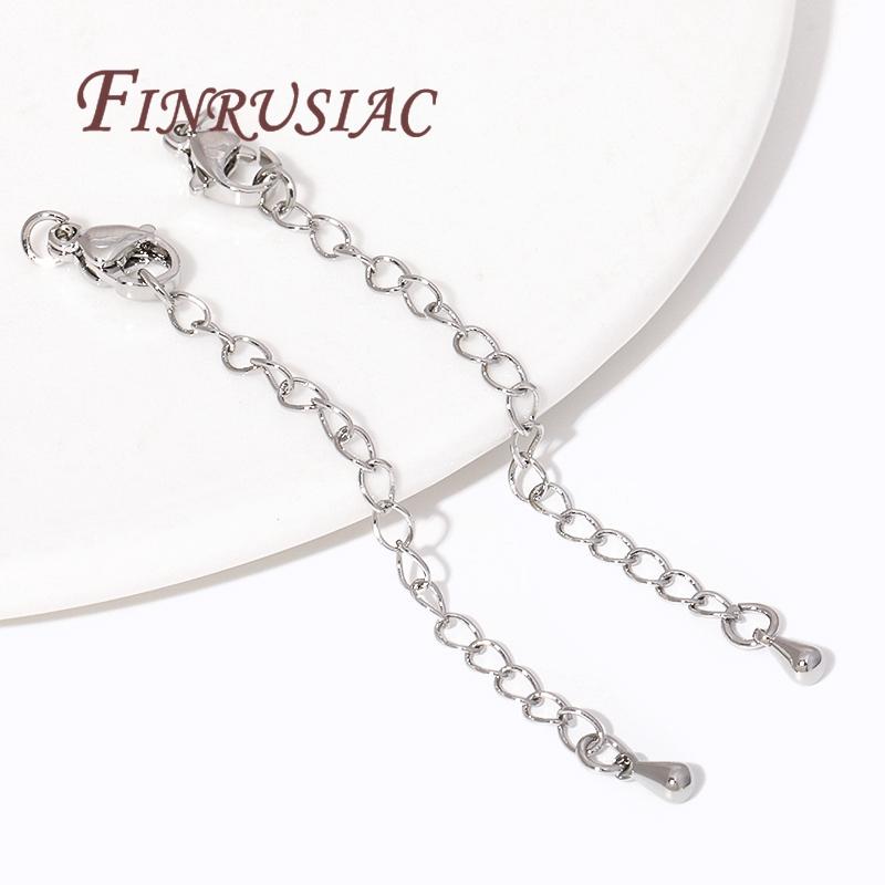 2/5/10Pcs 18K Gold Color Extension Extended Tail Chains with Lobster Clasps Connectors For Jewelry Making DIY Bracelet Findings
