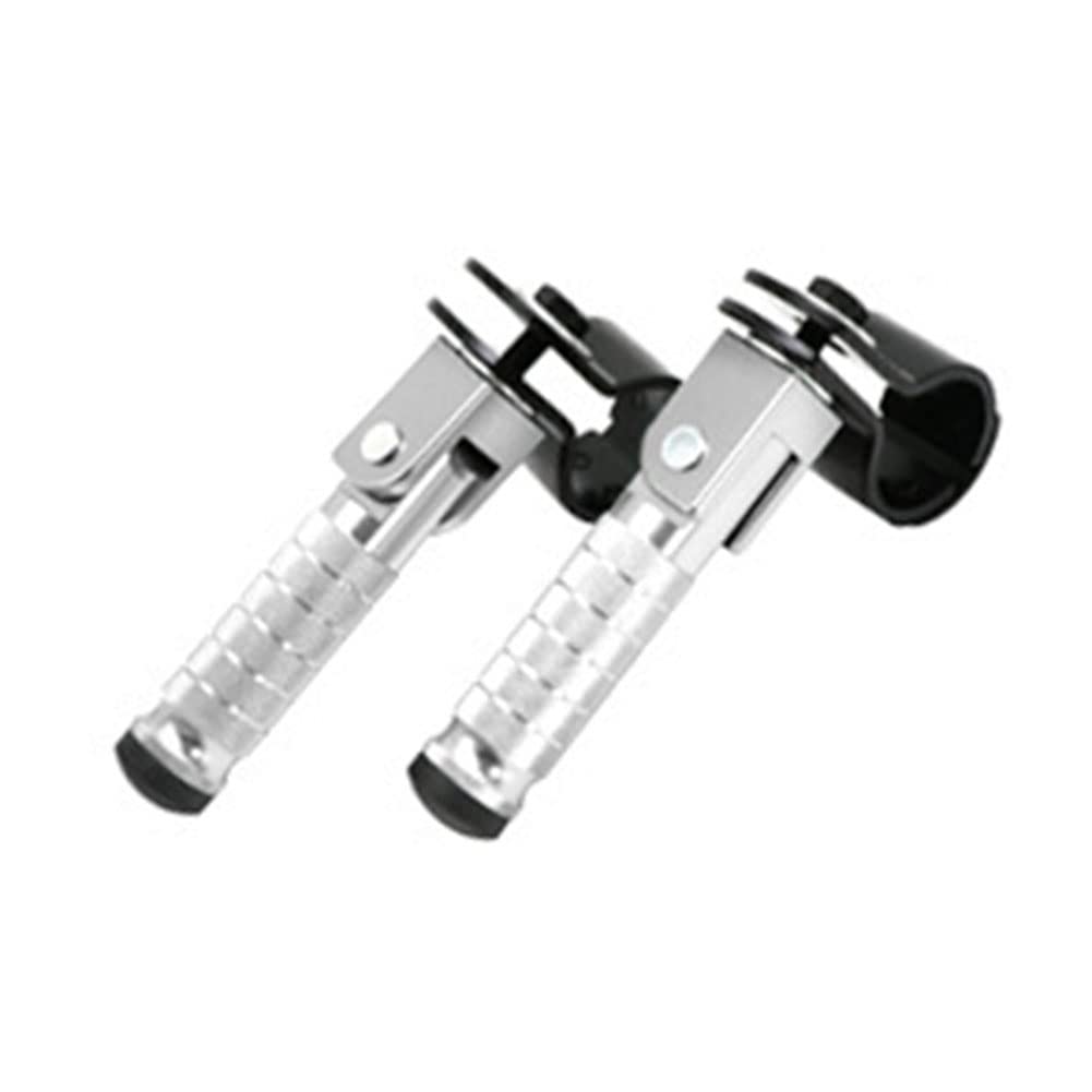 GZYF Motorcycle Highway Footpegs Foldable Footrest Pedals Silver Universal Motorcycle