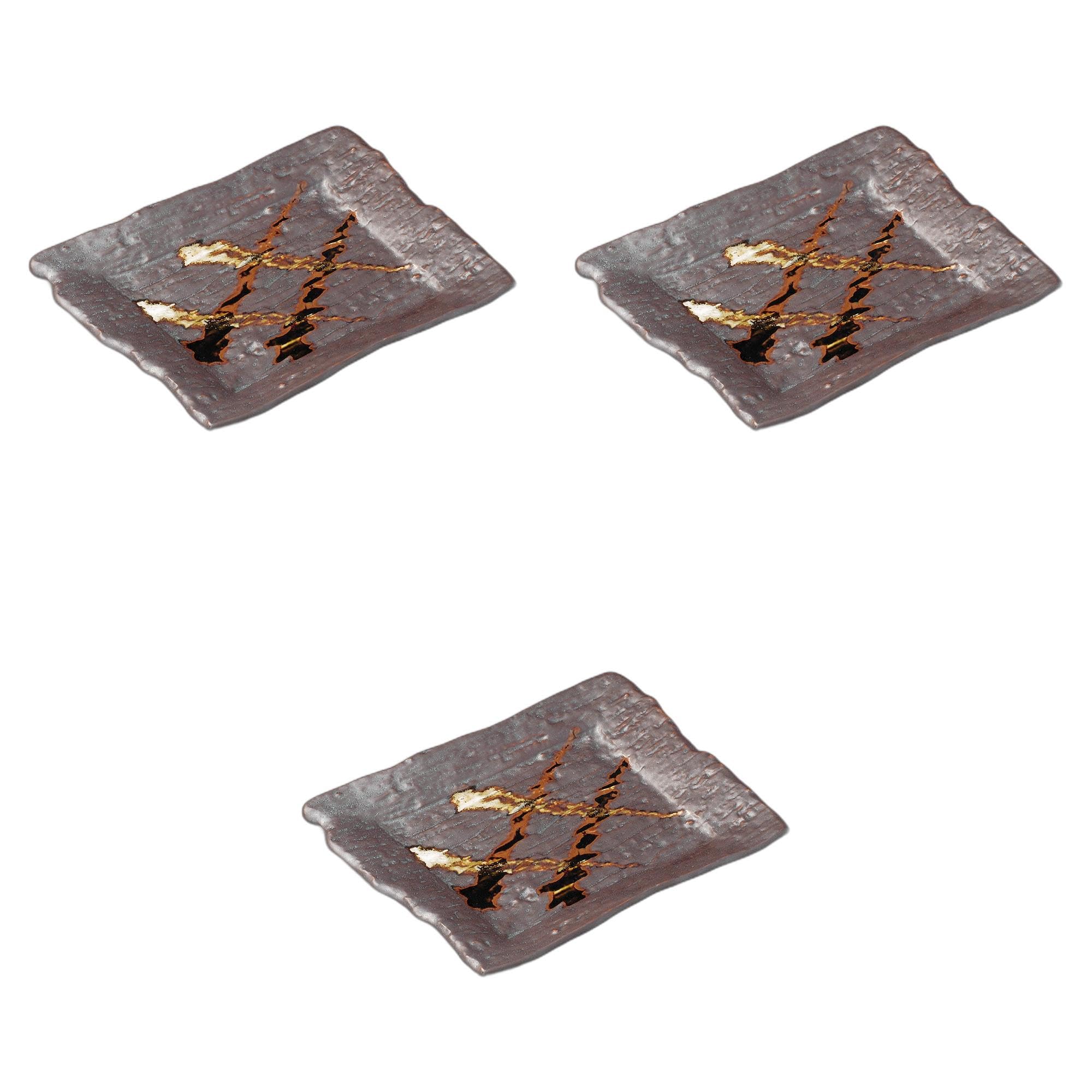 

Набор из 3 тарелок для якитори x x Керамические тарелки для якитори от Setomonohonpo с ржавыми пятнами [20,6 16,3 2 см] ржавый