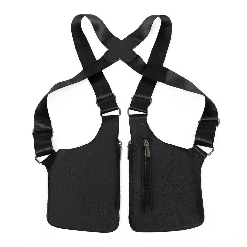 Anti-Theft Mobile Phone Chest Bags Vintage Double Shoulder Pouch  for Men and Women