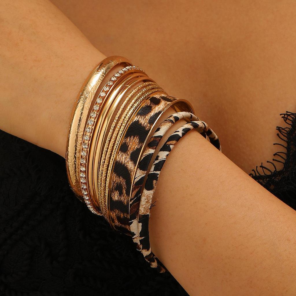 Bohemian Ethnic Gold & Silver Bangle Set - Ancient Western Style Jewelry