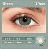 Color Contact Lenses 1 Pair for European Blend Effect Green and Purple and Gray Eyes 14.5mm Yearly Use Soft Lens