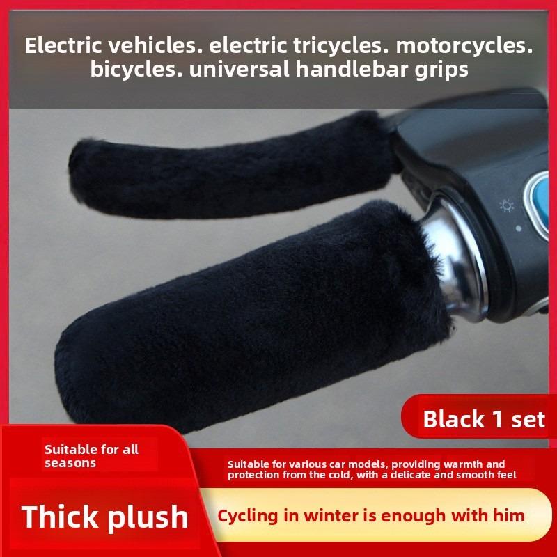 Electric Battery Bicycle Handlebar Cover, Tricycle Plush Warm Bicycle Handlebar Cover, Winter Motorcycle Hand Guard, Winter Style