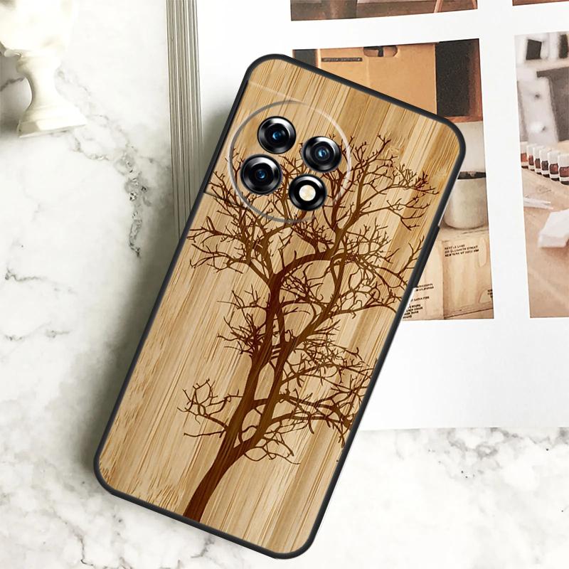 Tree Flower Bamboo Wood Case For OnePlus 12 12R 11 9 10 Pro 10R 9R 8T 10T Nord 3 CE 2 Lite 2T N10 N20 N30 CE4 Cover