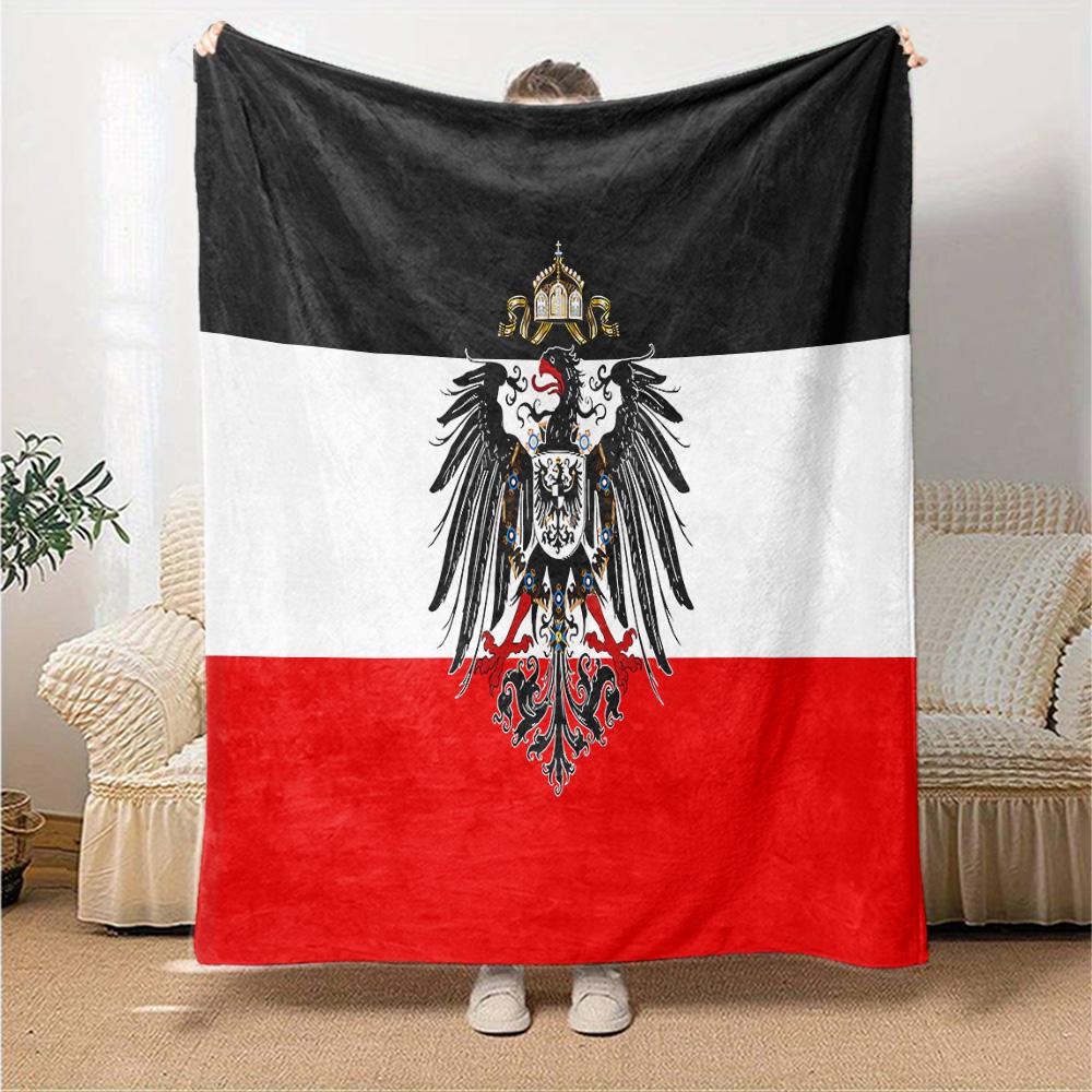 Eagle Shield Flag Flannel Blanket Super Soft Warm Cozy Blanket For Sofa Bed Office Travel Allseason Home Decor Gift