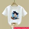 2026 Fashion Dragon Ball Z Tshirt Shortsleeved Anime Vegeta Print Summer Round Neck Casual Loose Kids Size Shirt 314T