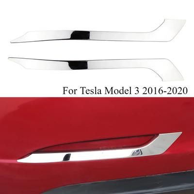2 Bucăți/Set Cadru Capac Lampă de Ceață Spate din Oțel Inoxidabil Autocolant Ornament Lampă de Ceață Spate pentru Tesla Model 3 Model3 2016 -