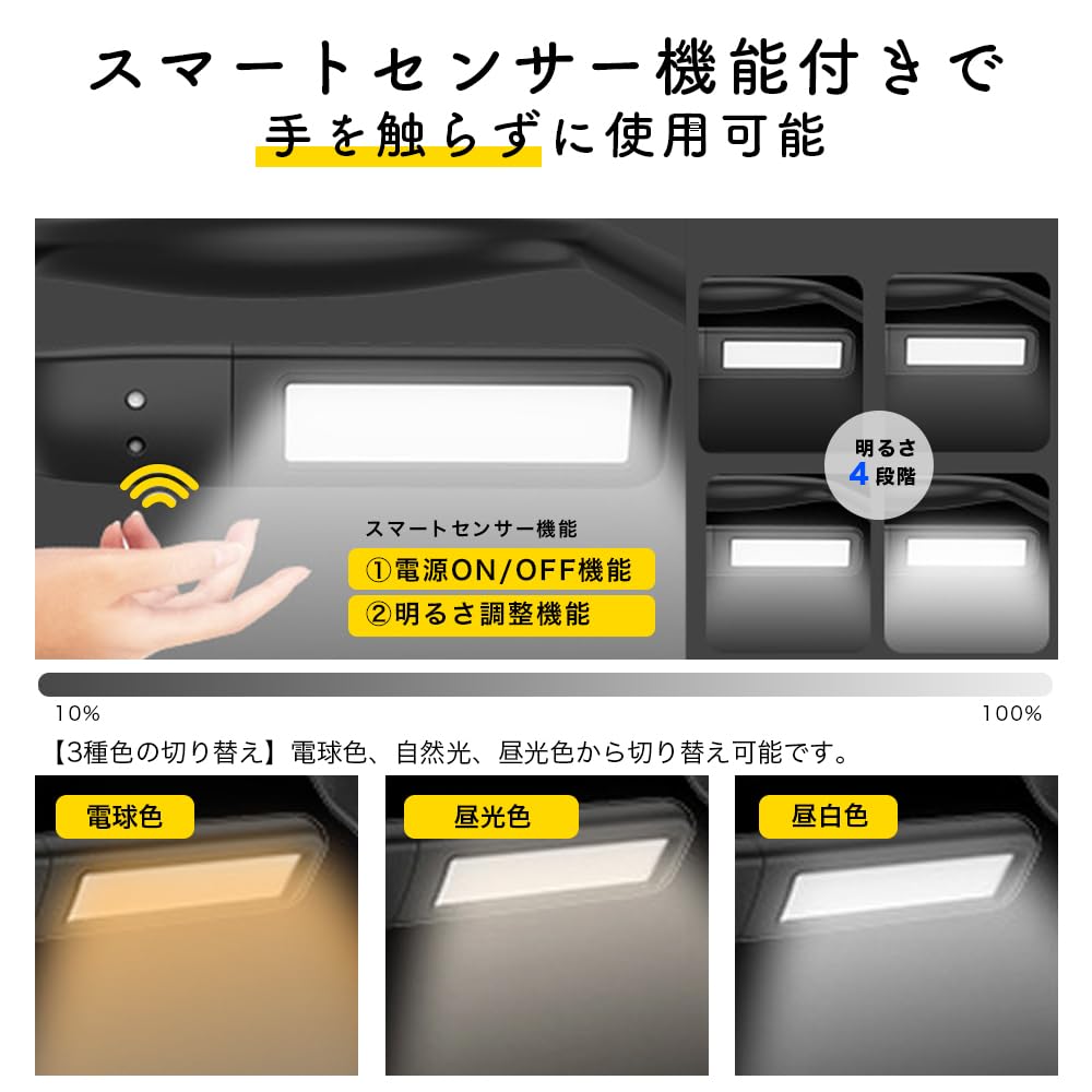 [Storage Pouch Included] LED Smart Lamp, Neck Light, Rechargeable Reading Light, Book Light, Fishing Light, Running Light, Night Walks, Type-C