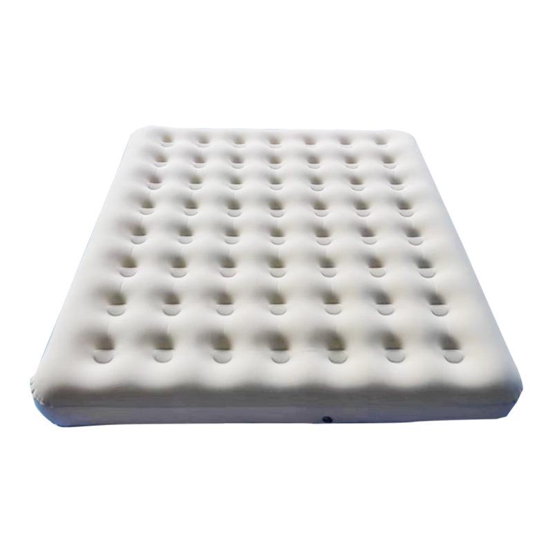 Portable Outdoor Inflatable PVC Air Mattress - Thickened Flocked Design for Home & Camping
