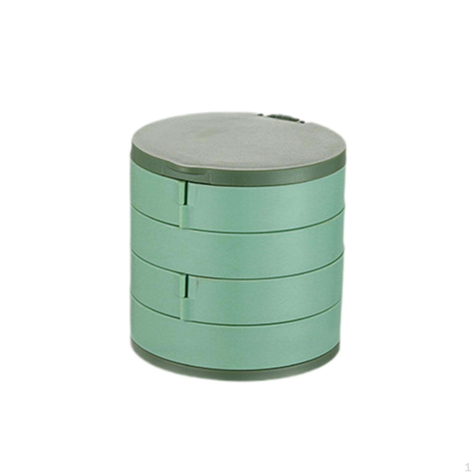 Rotatable Jewelry Organizer Earring Holder Multifunctional Cylindrical Small Storage Box for