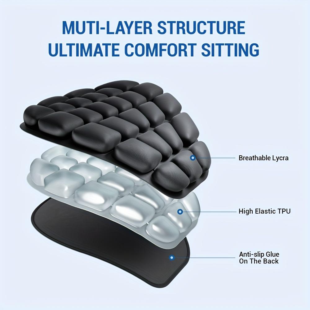 3D Motorcycle Air Cushion, Pressure-Relieving Shock-Absorbing Breathable Motorcycle Seat Cover, Portable And Foldable with Deflation Feature, Designed