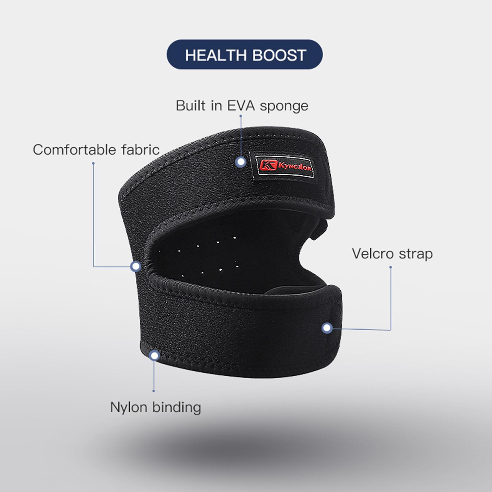 Knee Brace Adjustable Knee Support Stabilizer Meniscus Tear Arthritis Tendonitis Knee Joint black Black one size 2 pcs#1