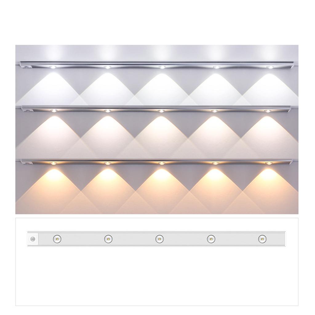 Motion Sensor LED Lights Ultra-thin Night Lamp USB Rechargeable Under Cabinet Lights 3 Color For Closet Lighting