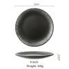 Multifunction Black Ellipse Circle Dinner Plate Under-Glazed Ceramic Dessert Tray Steak Pasta Dish Dinnerware Microwave Safe