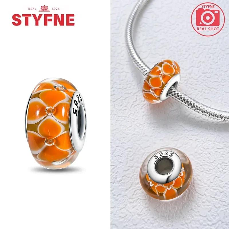 Copper Metal Colorful Flower Series Murano Glass Bead Components Luxury Charm Bead Component Compatible With Authentic Original Bracelet High Quality