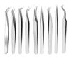 Gold Feather Eyelash Tweezers: Round Head for False Eyelashes, Long Gold Eagle Beak for Eyelash Artists.