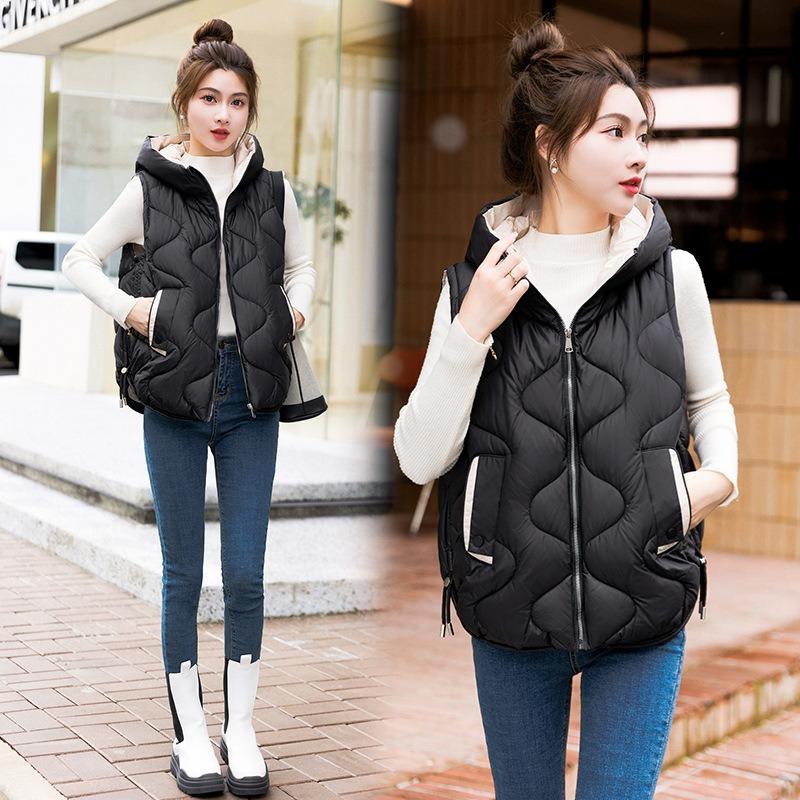 Autumn and winter new down cotton vest female students loose vest wear versatile vest vest jacket